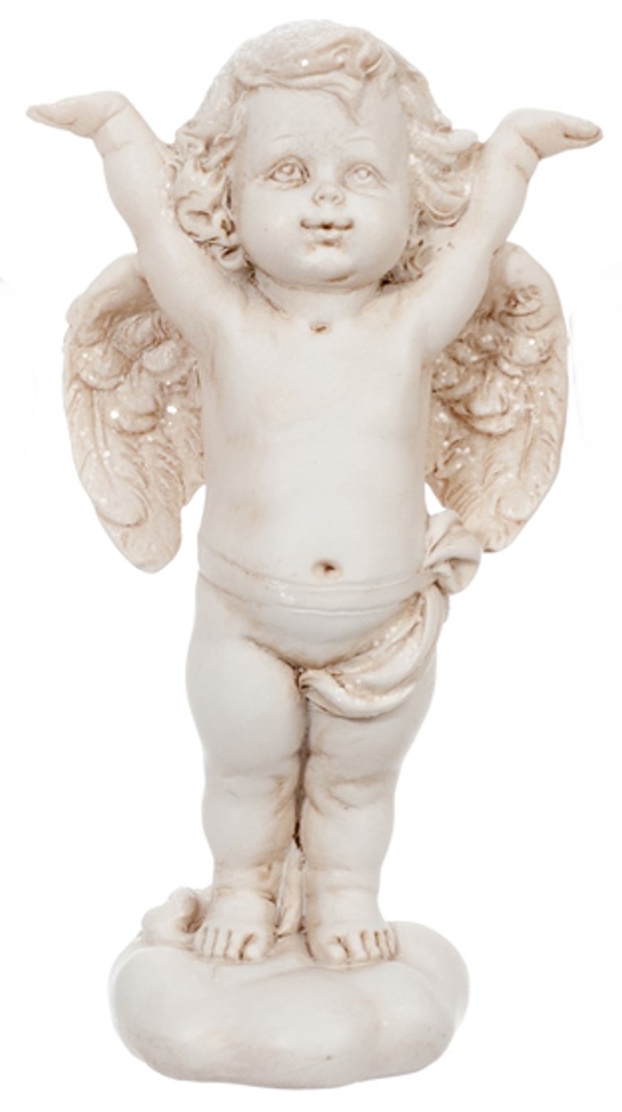 Ange figurine angelot chérubin en résine crème statuette Au Violon