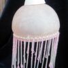 Luminaire suspension lustre en verre rose clair déco rétro vintage